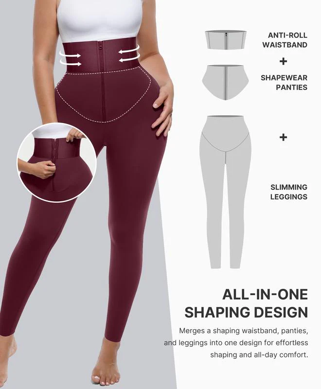 AirSlim ElasticFuse High-Waist Shaping Leggings – Tummy Control, Comfy Support, Black - Image 13