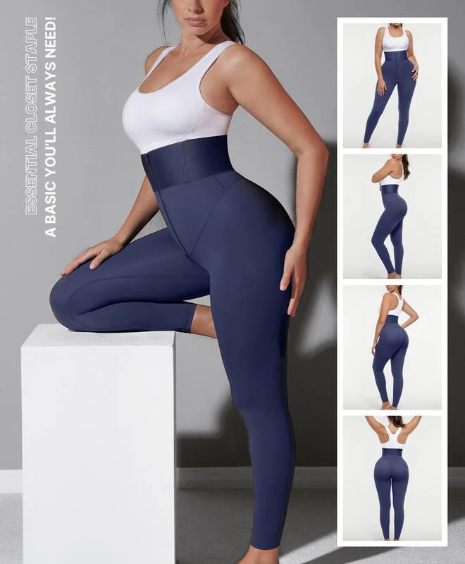 AirSlim ElasticFuse High-Waist Shaping Leggings – Tummy Control, Comfy Support, Black - Image 20