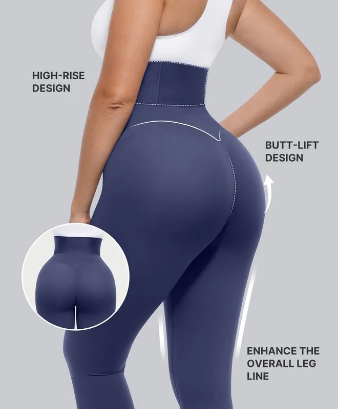 AirSlim ElasticFuse High-Waist Shaping Leggings – Tummy Control, Comfy Support, Black - Image 21