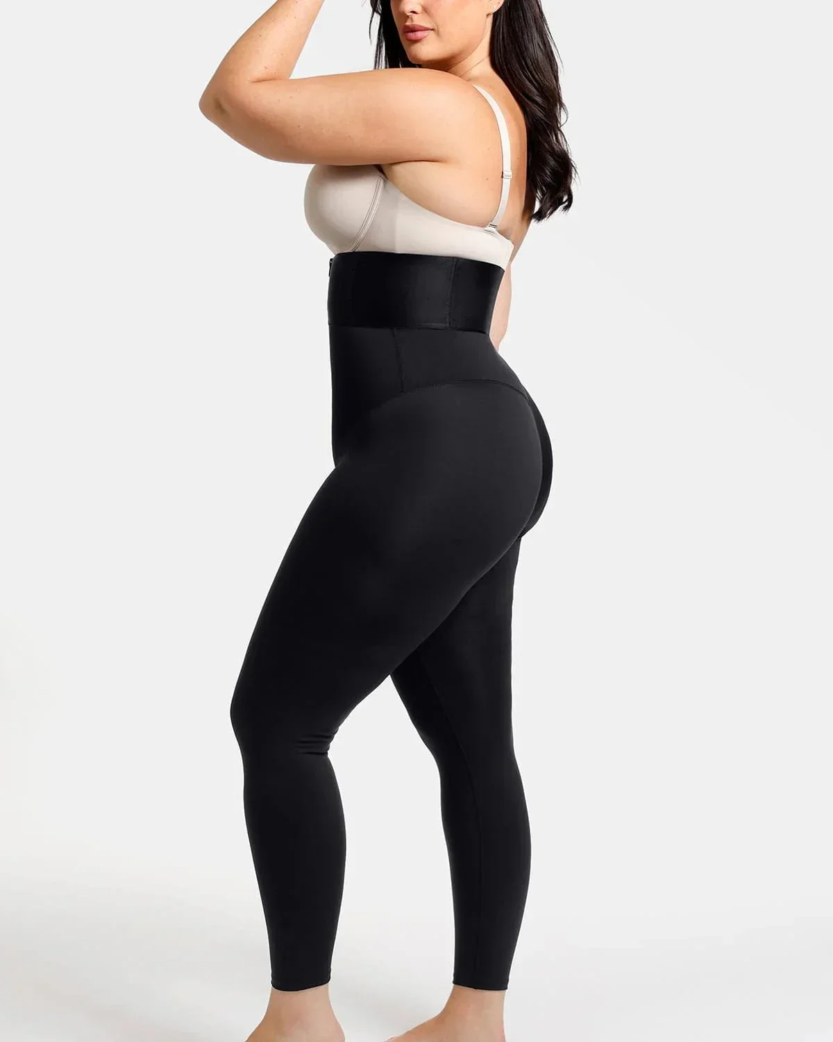AirSlim ElasticFuse High-Waist Shaping Leggings – Tummy Control, Comfy Support, Black - Image 5