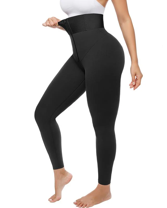 AirSlim ElasticFuse High-Waist Shaping Leggings – Tummy Control, Comfy Support, Black - Image 8