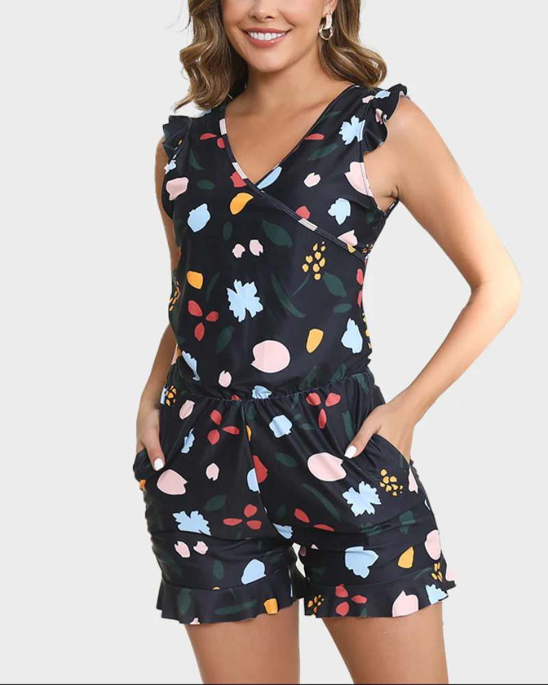 Built-in Bra Swim Romper - Image 13