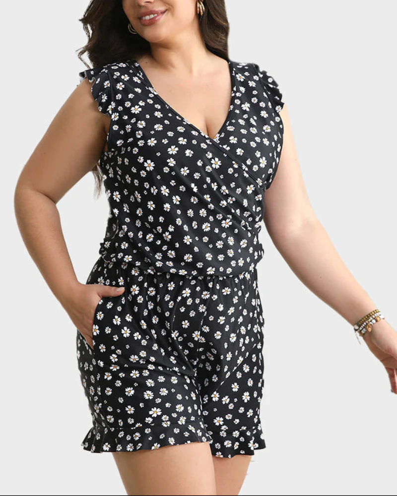 Built-in Bra Swim Romper - Image 38
