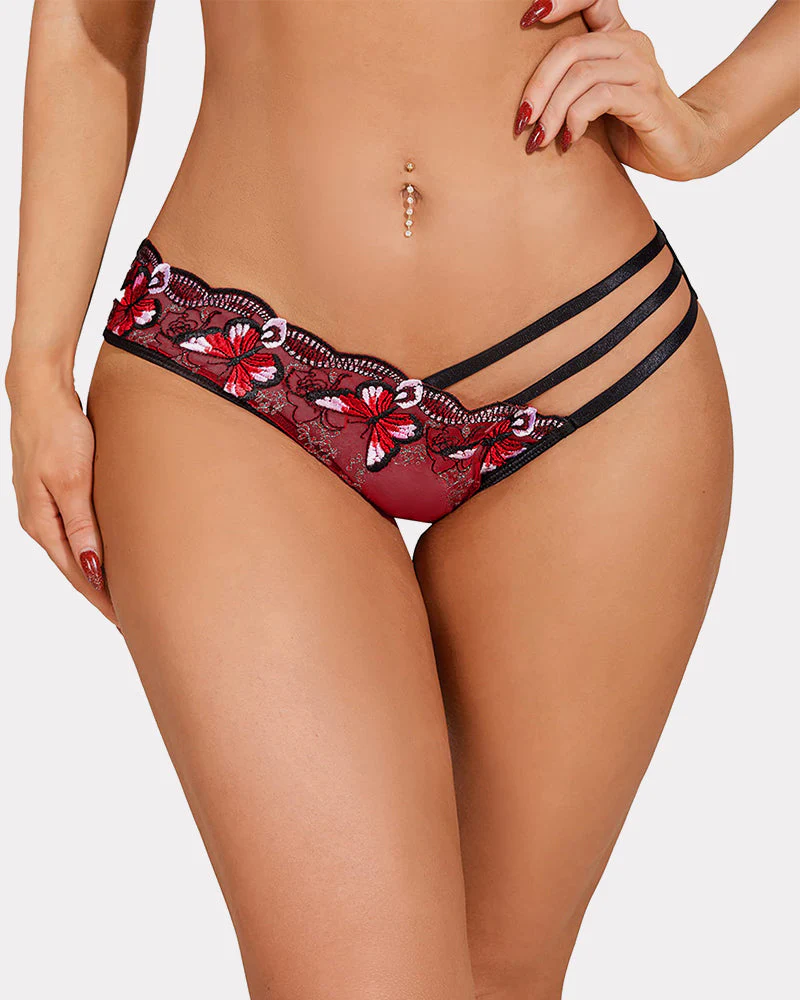 Butterfly Embroidered Mesh Panties - Image 6