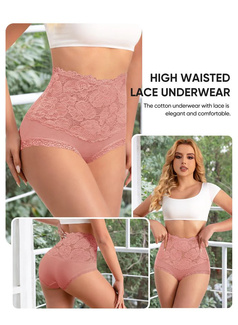 Comfy Everyday High-Waist Panties with Lace Trim, 5-Pack - Image 9