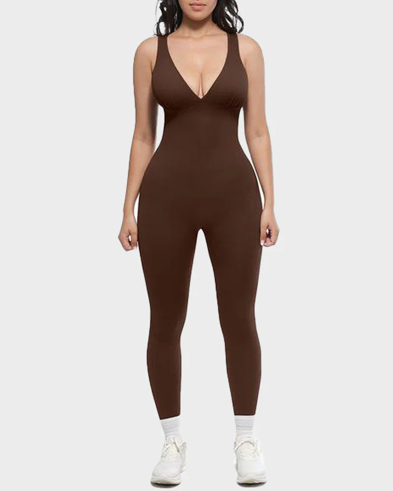 Deep V Tummy Control Sculpting Jumpsuit - Image 10