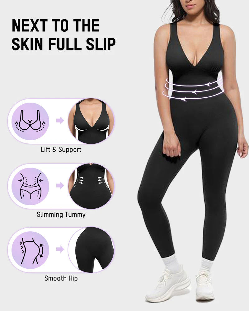 Deep V Tummy Control Sculpting Jumpsuit - Image 11