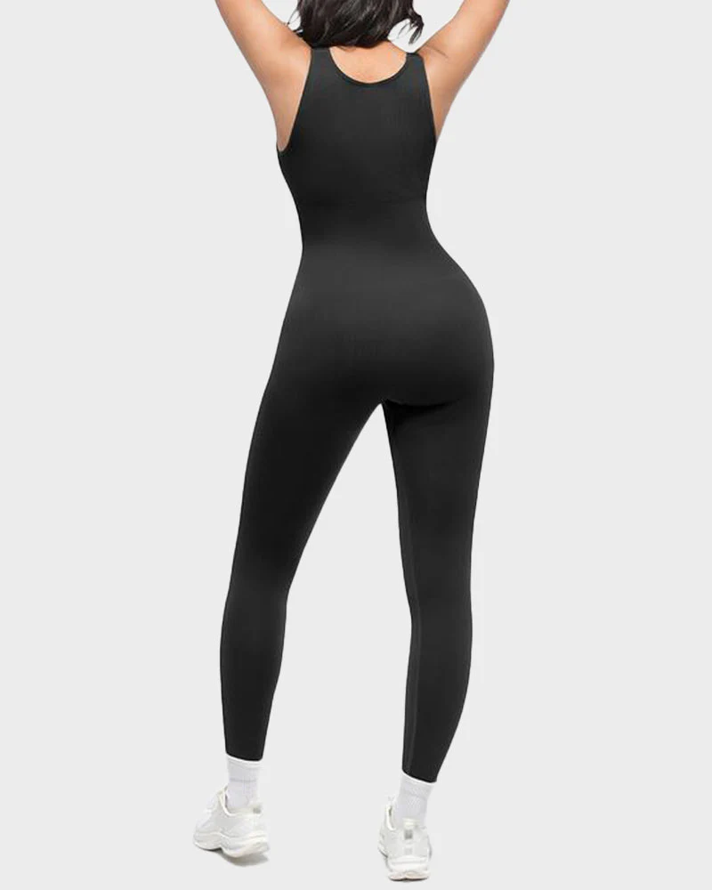 Deep V Tummy Control Sculpting Jumpsuit - Image 5
