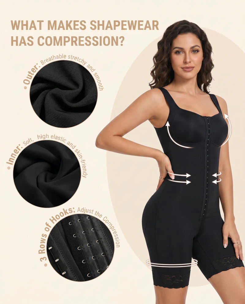 Double Compression Tummy Control Shapewear With Bra - Image 10