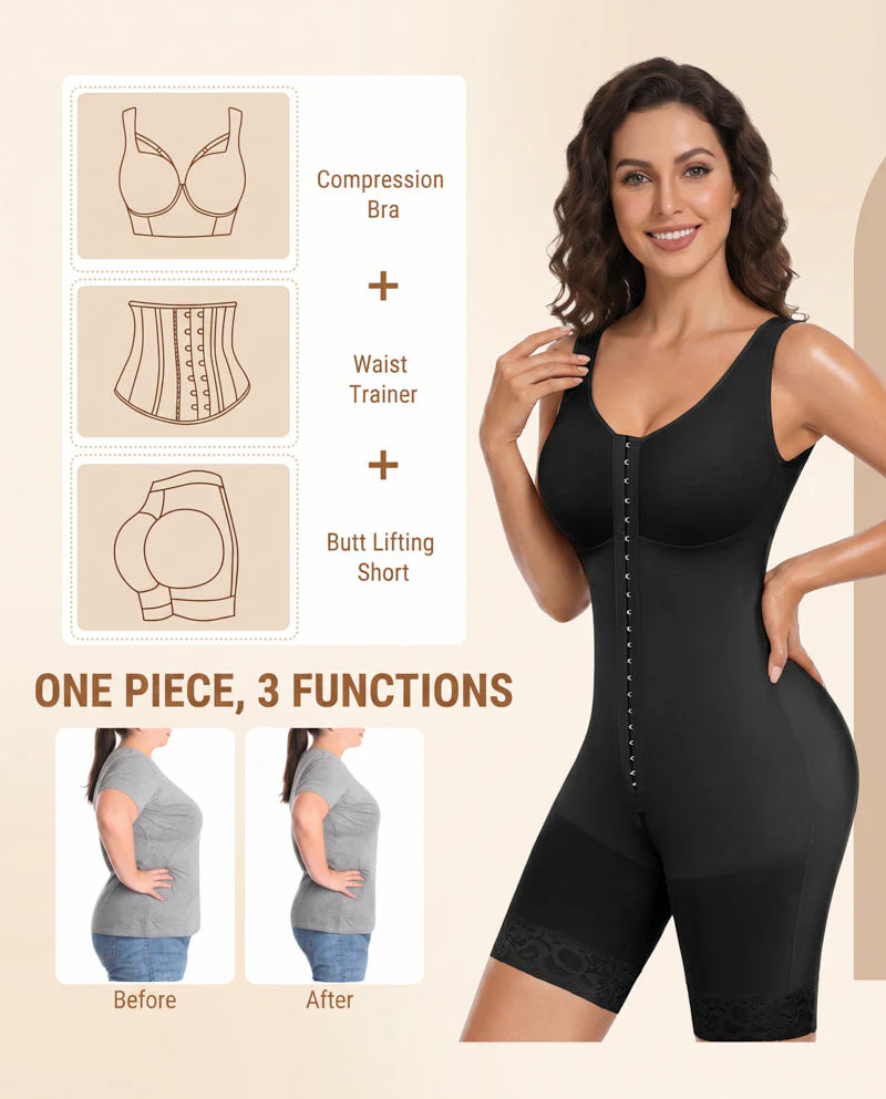 Double Compression Tummy Control Shapewear With Bra - Image 11