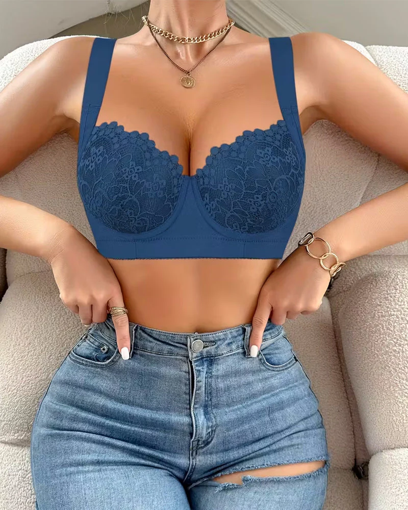 Elegant Lace Push Up Underwire Bra - Image 10