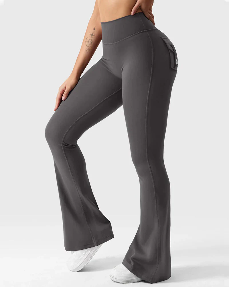 Flared Butt Lifting Leggings with Pockets - Image 29