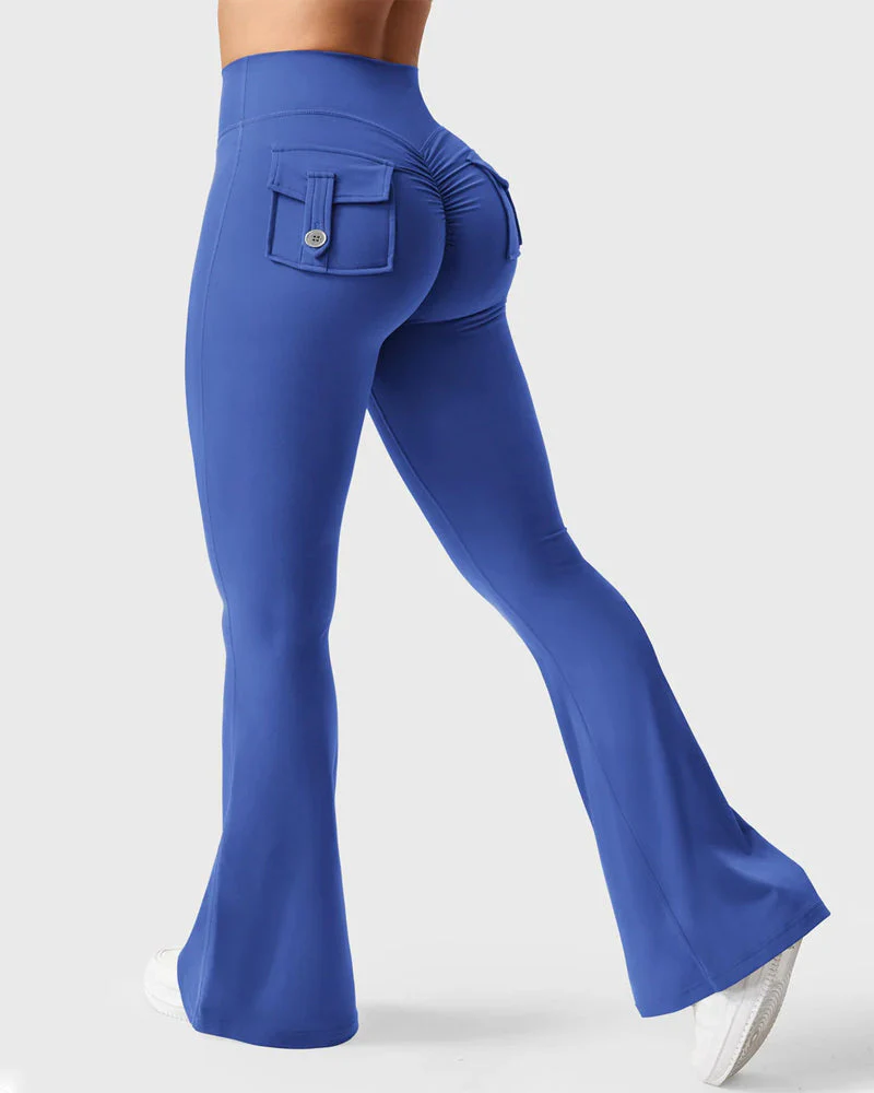 Flared Butt Lifting Leggings with Pockets - Image 5