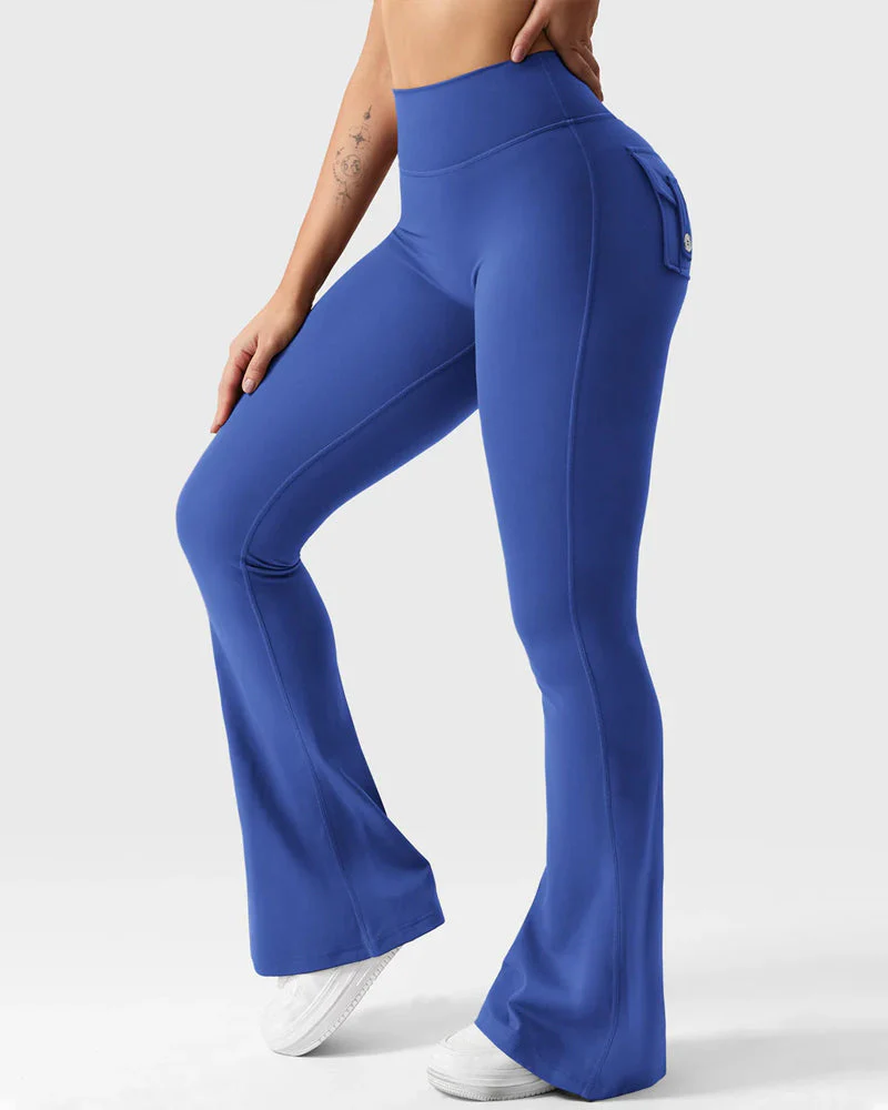 Flared Butt Lifting Leggings with Pockets - Image 6