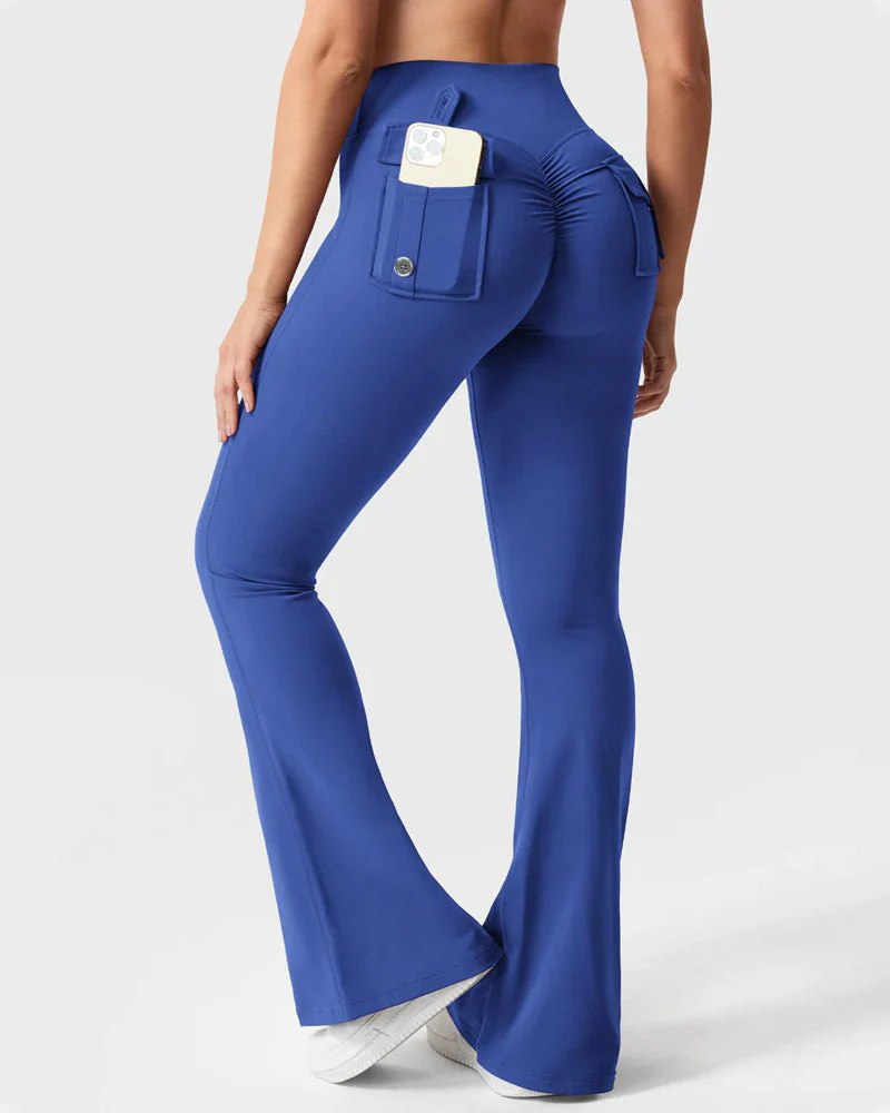 Flared Butt Lifting Leggings with Pockets - Image 7