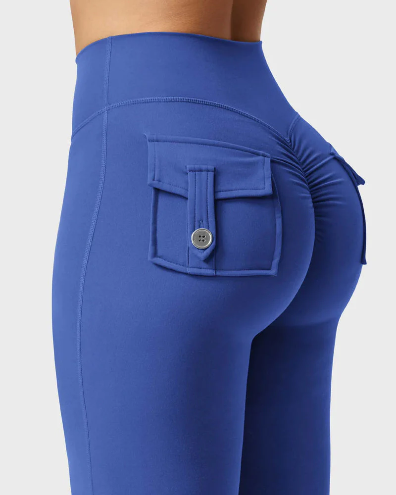 Flared Butt Lifting Leggings with Pockets - Image 9