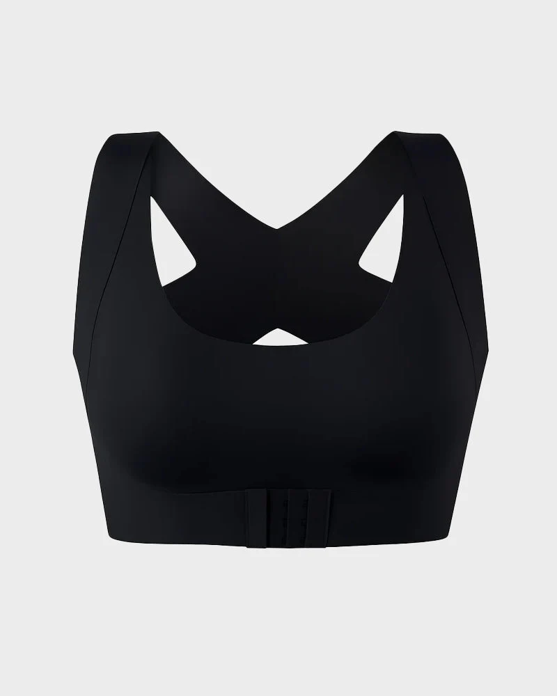 Cross Back Front Closure Wireless Posture Support Bra - Image 12