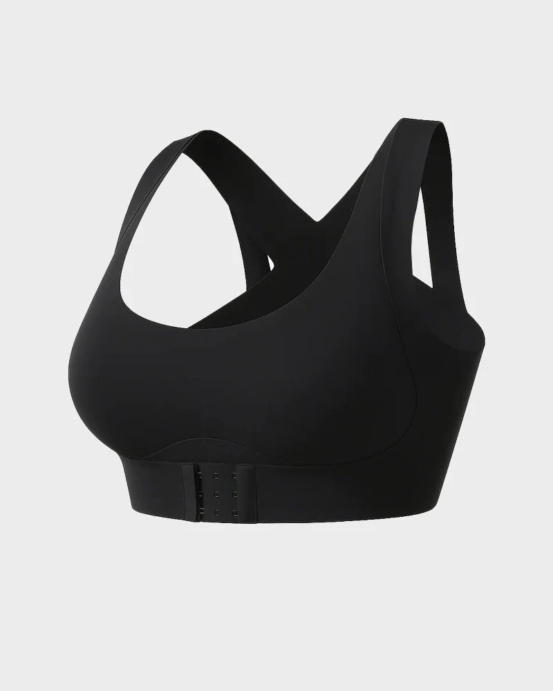 Cross Back Front Closure Wireless Posture Support Bra - Image 13