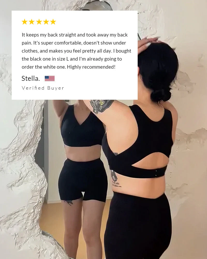 Cross Back Front Closure Wireless Posture Support Bra - Image 14