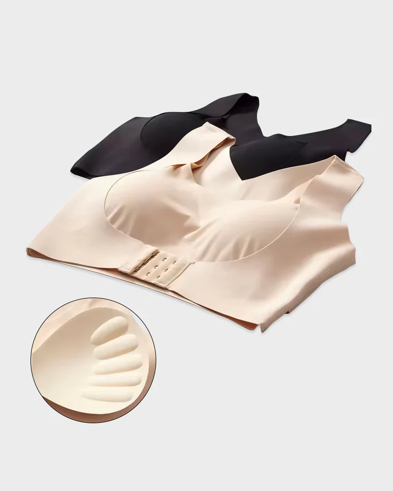 Cross Back Front Closure Wireless Posture Support Bra - Image 7
