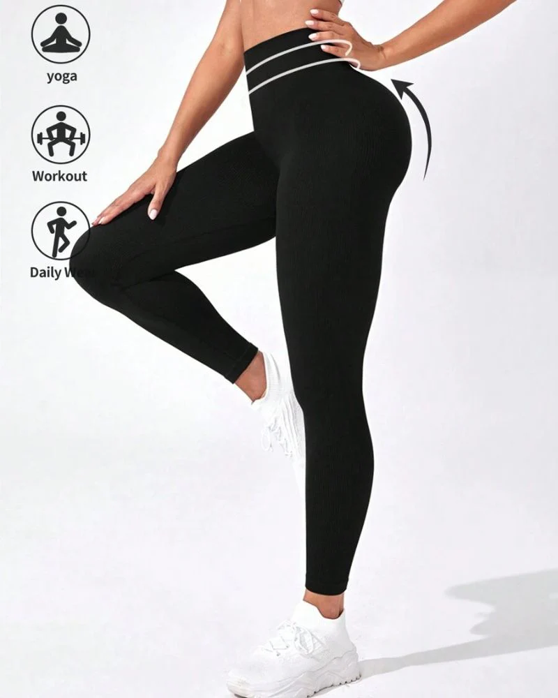 High Waist Tummy Control Butt Lifting Leggings - Image 3