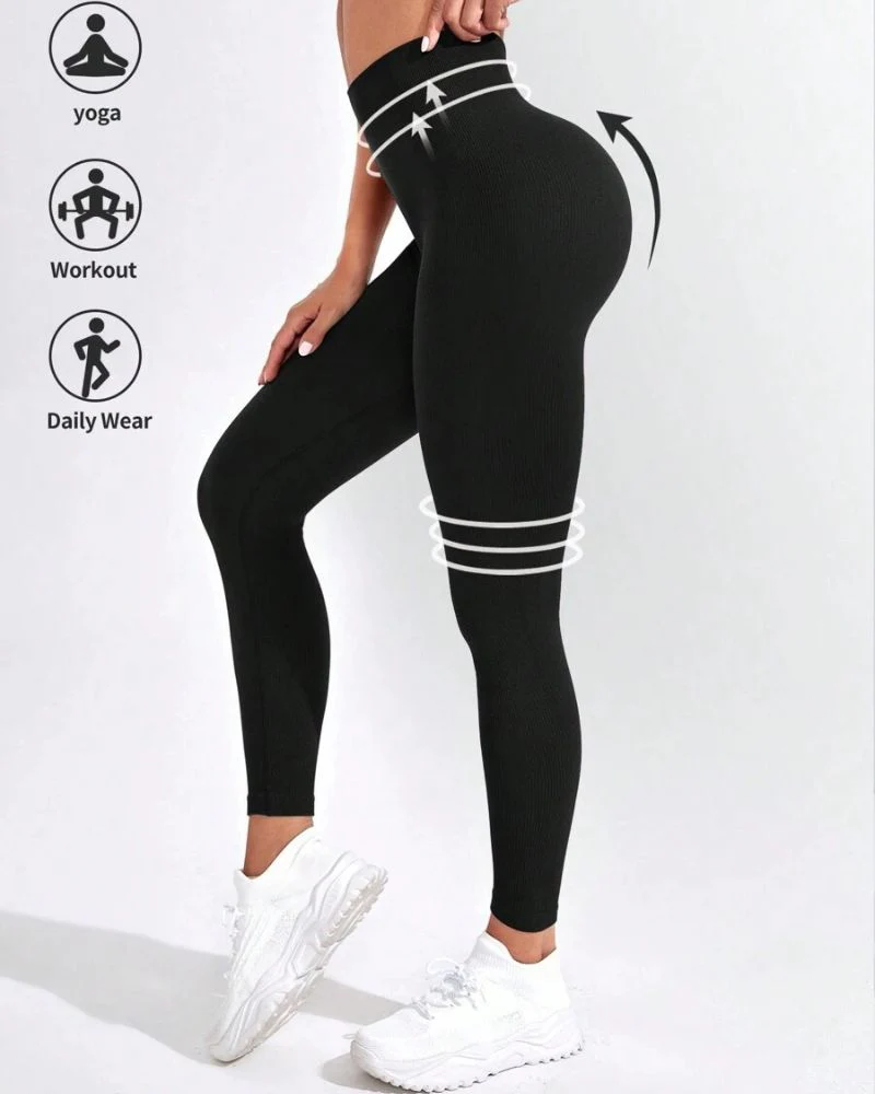 High Waist Tummy Control Butt Lifting Leggings - Image 4