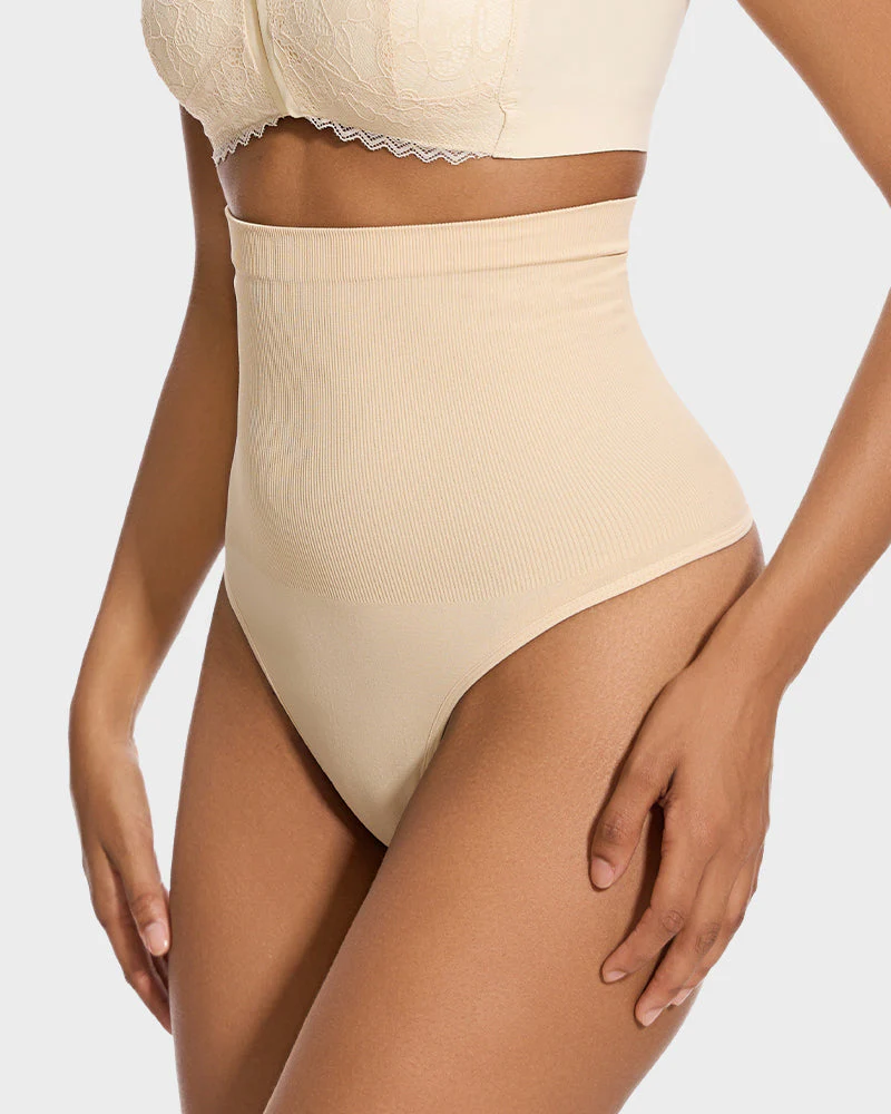 2-Pack High-Waist Tummy Control Thongs - Image 10