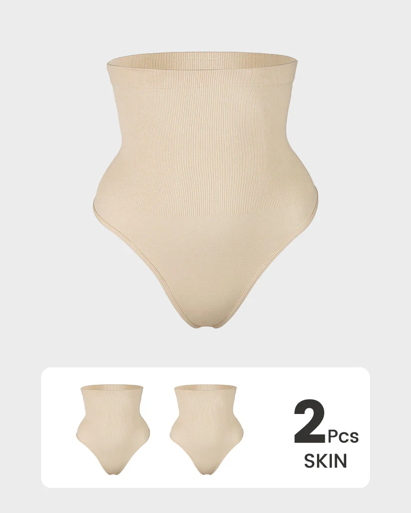 2-Pack High-Waist Tummy Control Thongs - Image 12