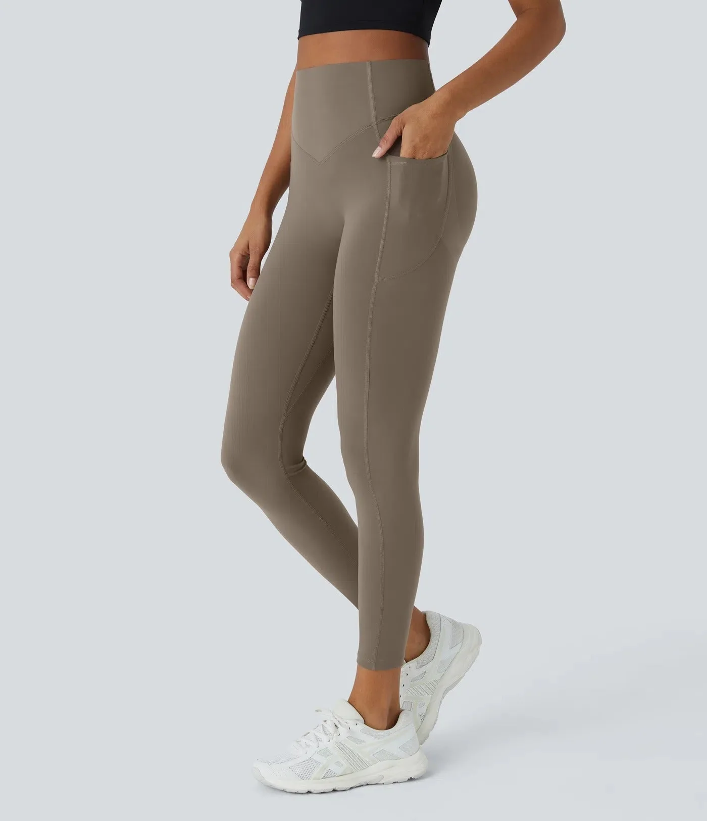 High Waisted Butt Lifting Tummy Control Side Pocket Shaping Leggings - Image 15