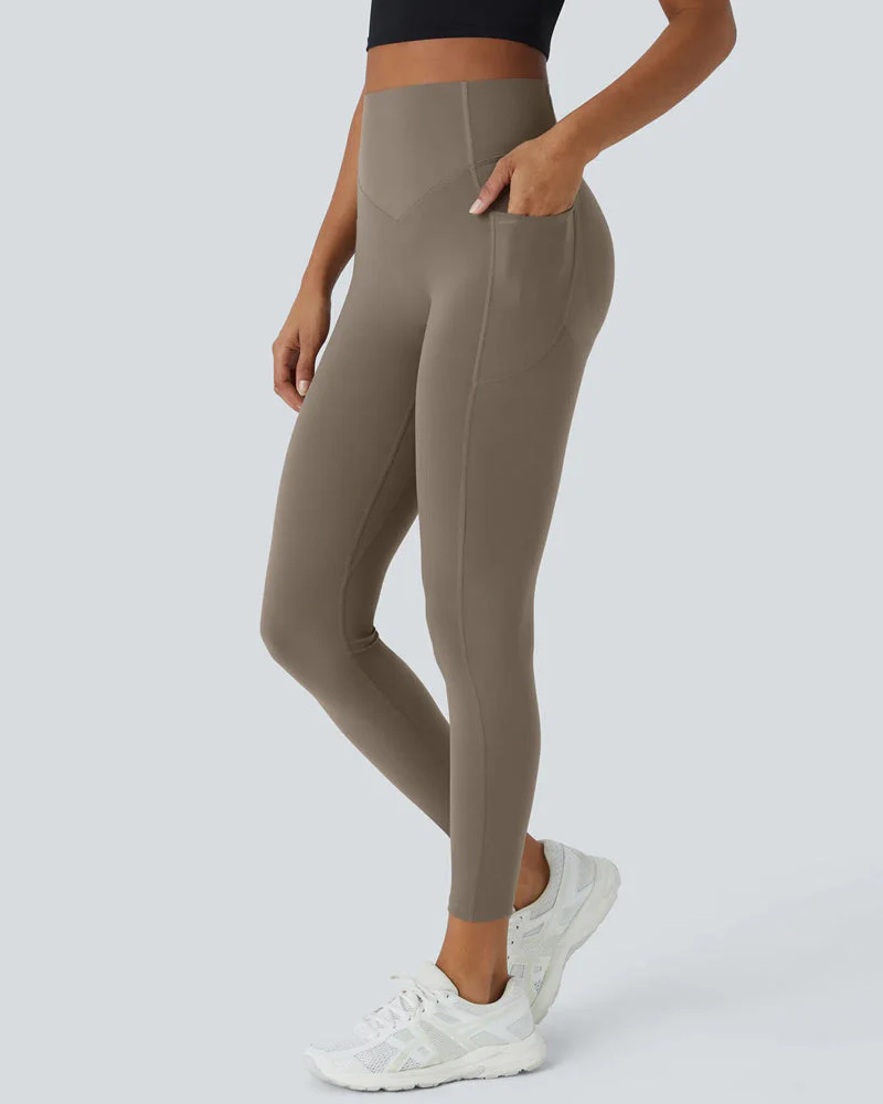High Waisted Tummy Control Workout Leggings with Side Pockets - Image 20