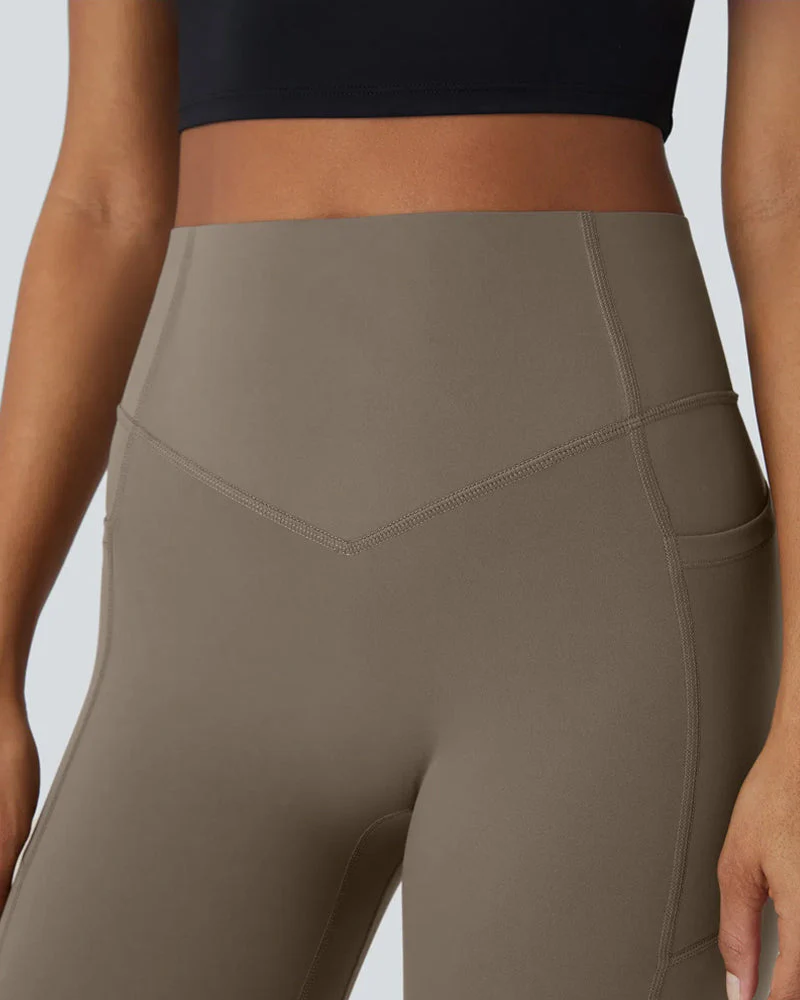 High Waisted Tummy Control Workout Leggings with Side Pockets - Image 27
