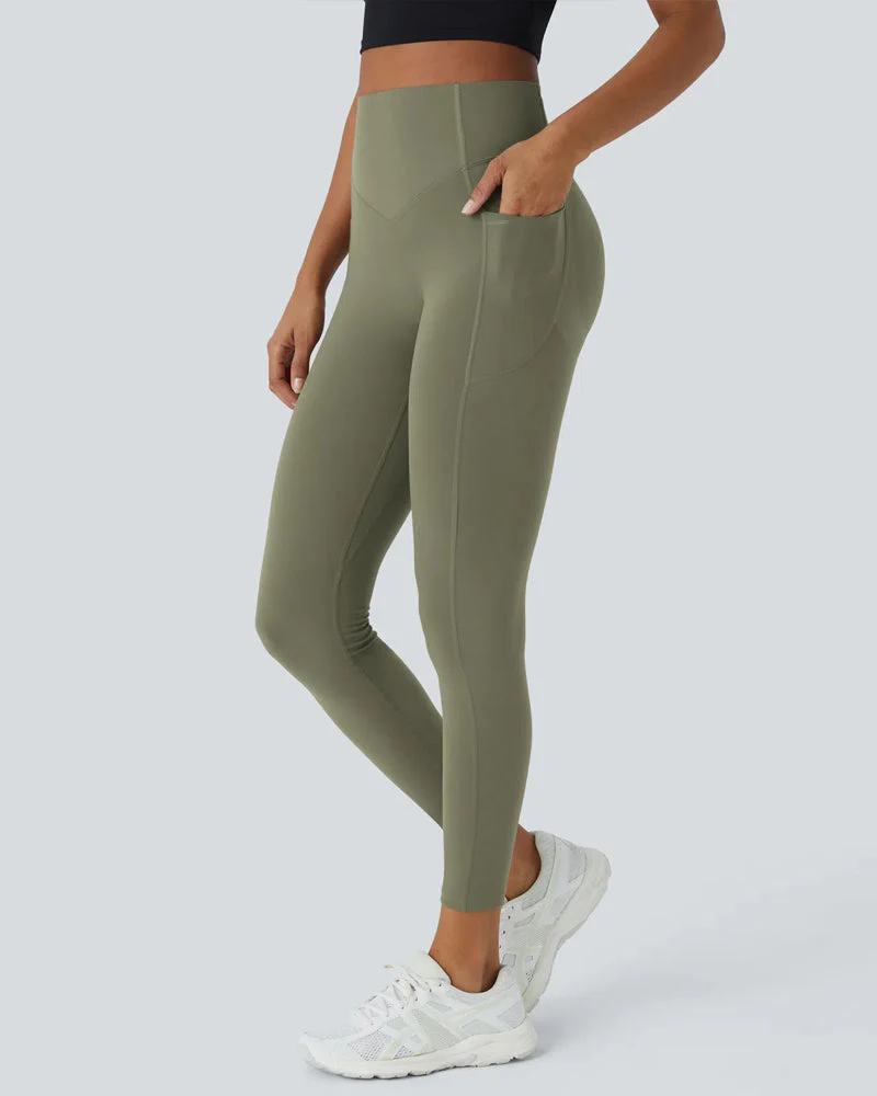 High Waisted Tummy Control Workout Leggings with Side Pockets - Image 28