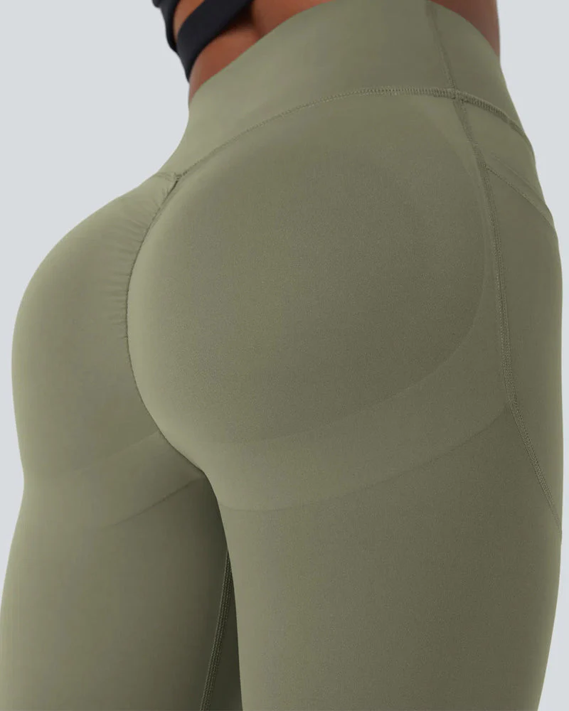 High Waisted Tummy Control Workout Leggings with Side Pockets - Image 4