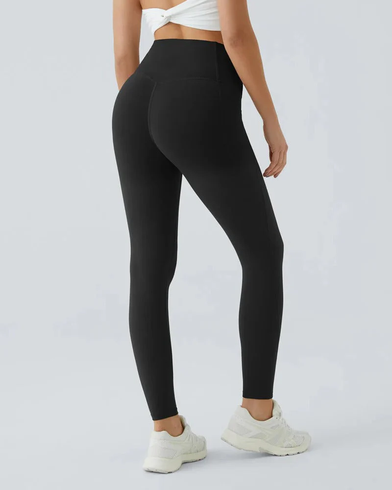 High Waisted Tummy Control Workout Leggings with Side Pockets - Image 8