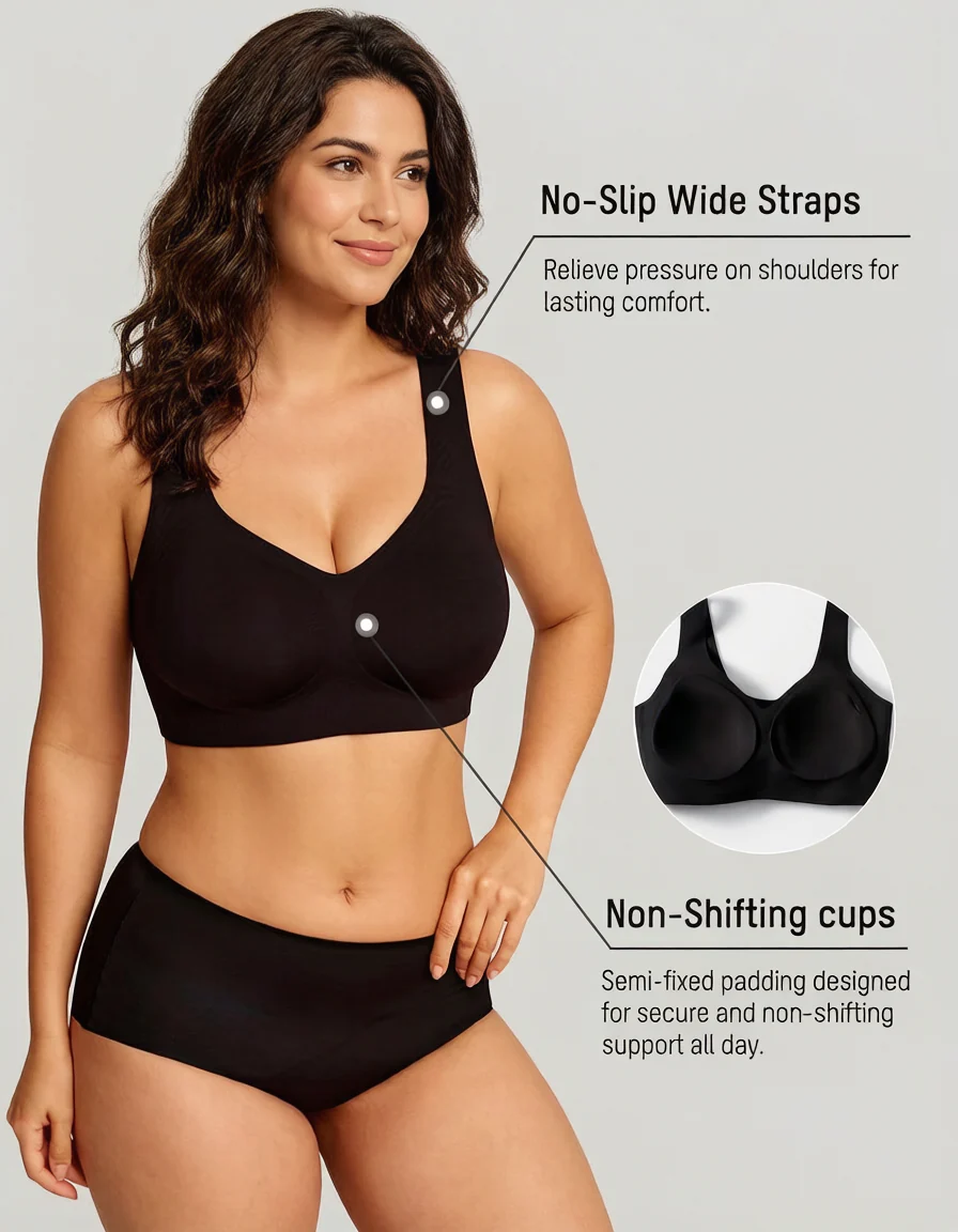 Lifting Wire-Free Antibacterial Jelly Bra - Image 15