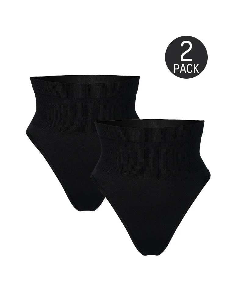 Mid-Waist Tummy Control Thong Panty (2 Pack) - Image 10