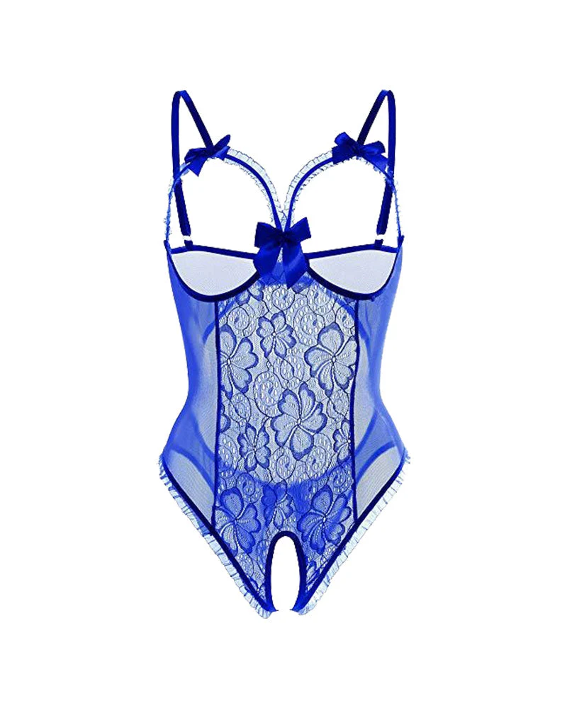 Crotchless Lace Mini Bodysuit - Image 15