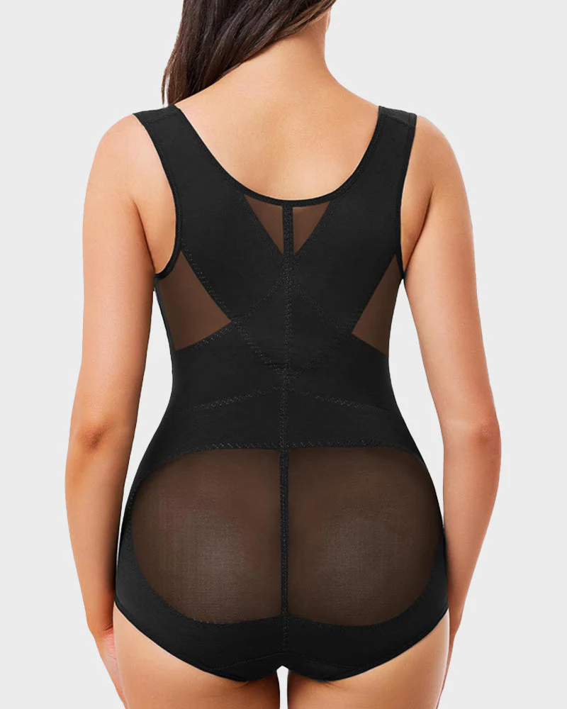 Open Bust Cross Compression Body Shaper - Image 2