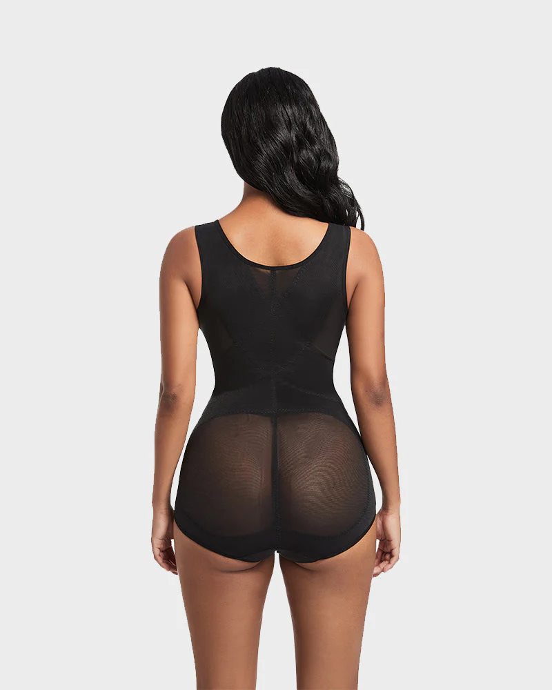 Open Bust Cross Compression Body Shaper - Image 4