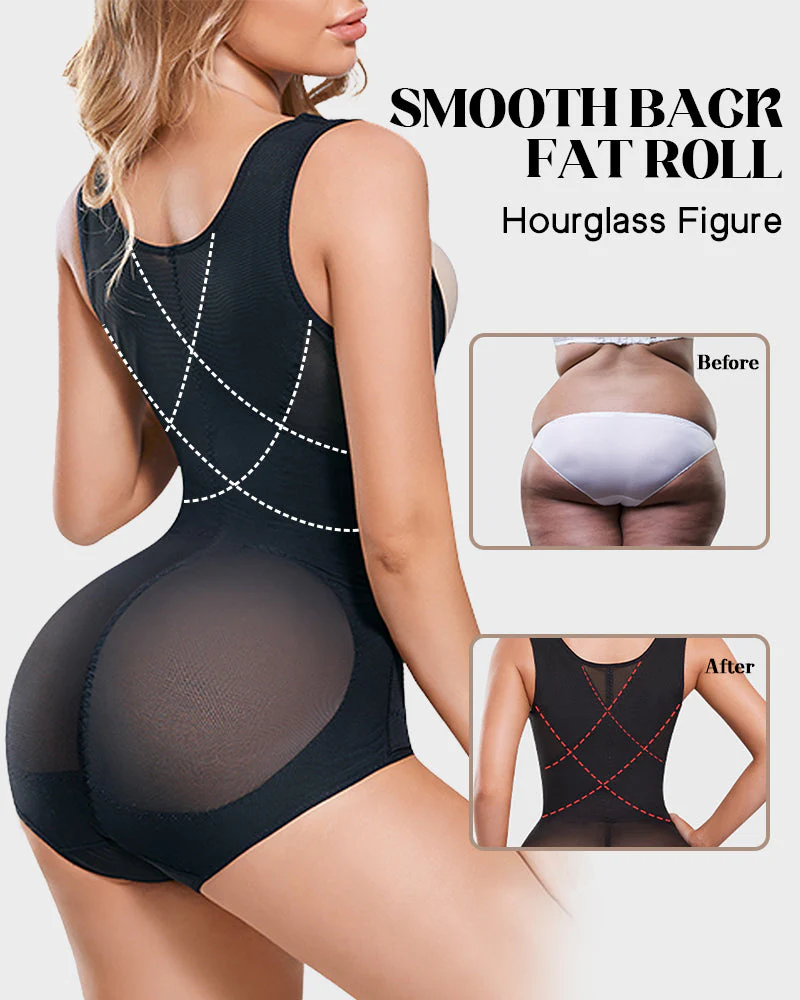 Open Bust Cross Compression Body Shaper - Image 5