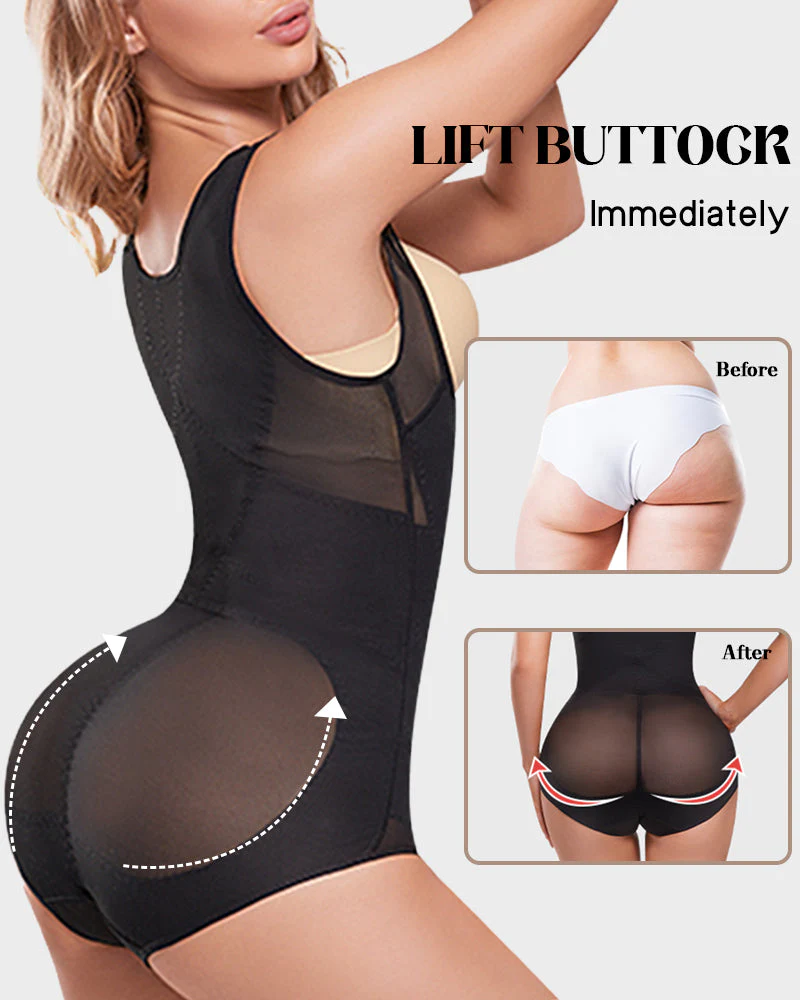 Open Bust Cross Compression Body Shaper - Image 7