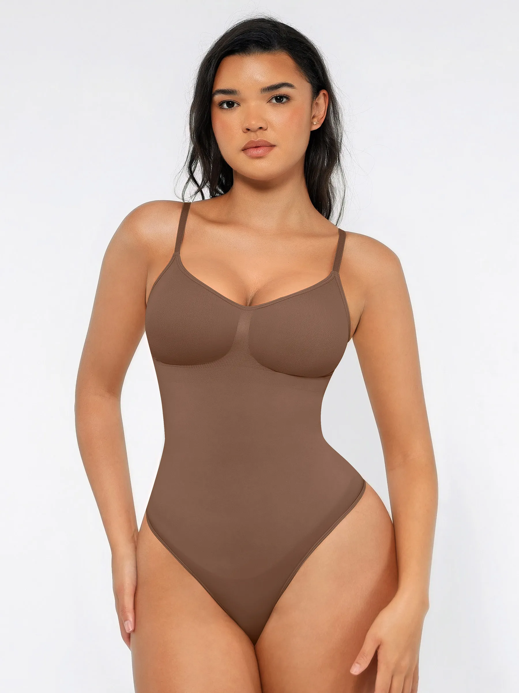 Seamless Covered Bust Jumpsuit Thong Bodysuit Fit - Image 14
