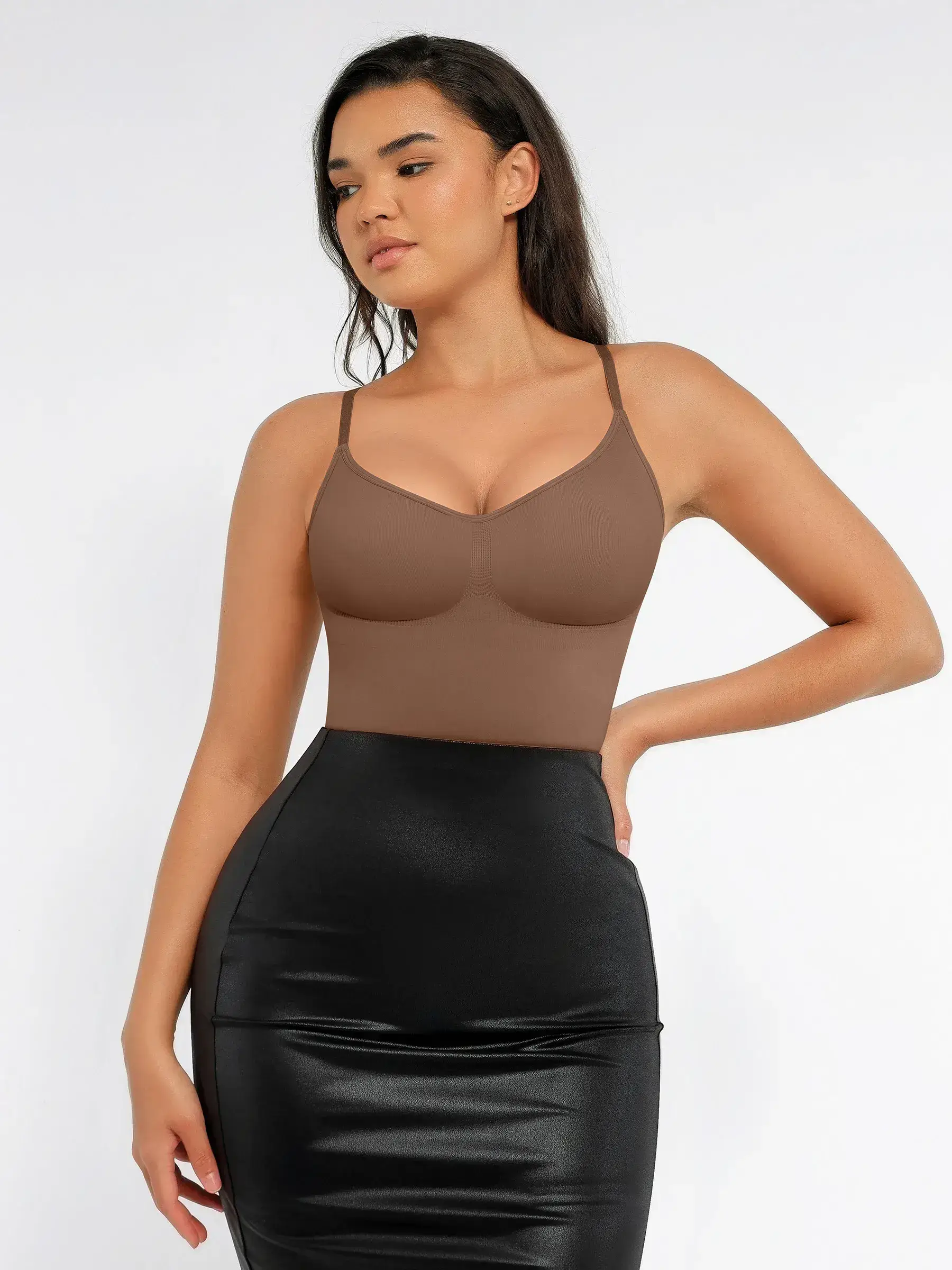 Seamless Covered Bust Jumpsuit Thong Bodysuit Fit - Image 15