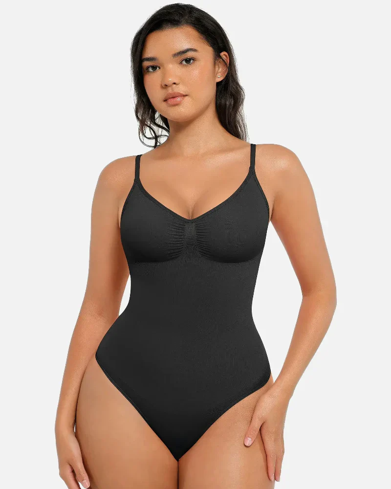 Seamless Covered Bust Jumpsuit Thong Bodysuit Fit - Image 3
