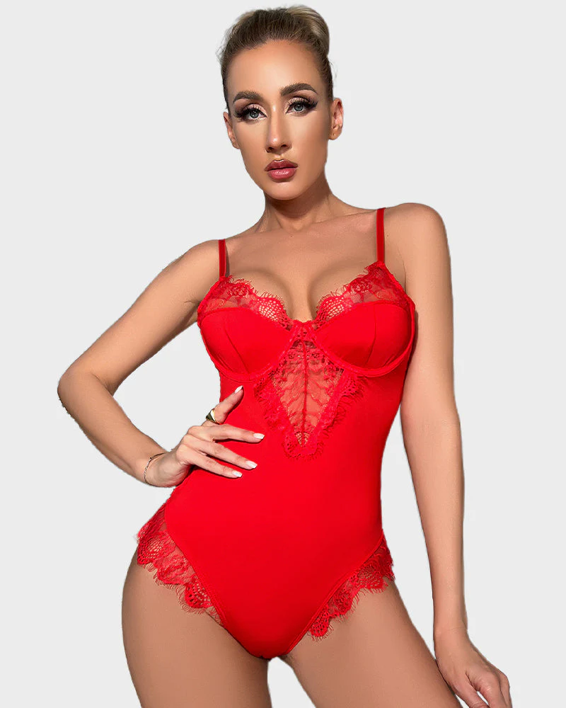 Sexy Lace Back Cutout Lingerie Bodysuit - Image 11