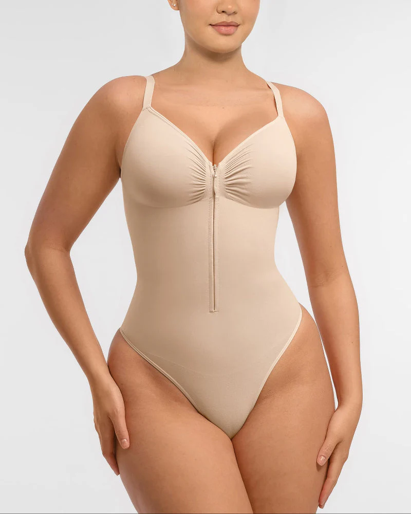 Shape-curve Tummy Control Seamless Zipper Shaping Bodysuit - Image 12