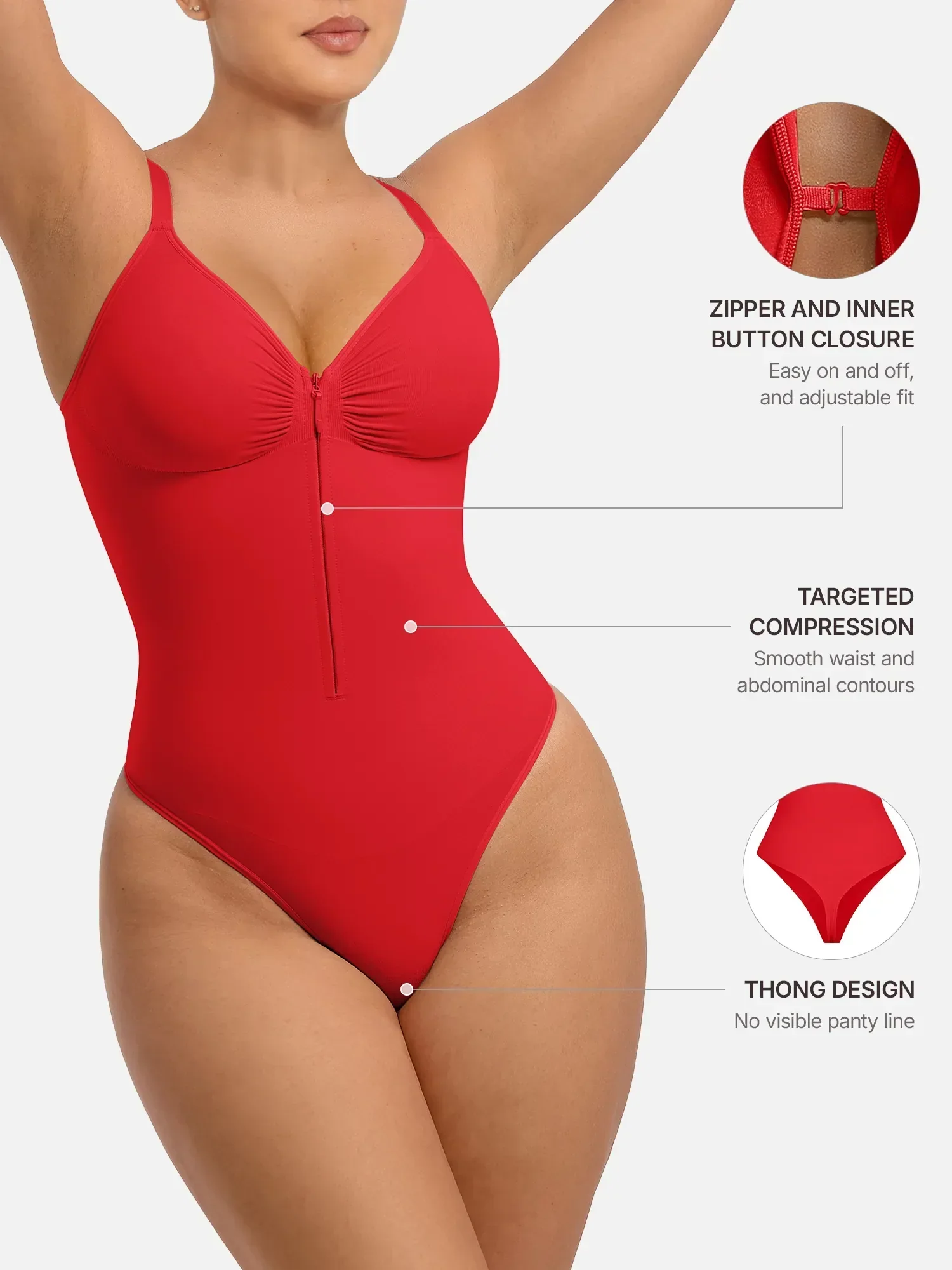 Shape-curve Tummy Control Seamless Zipper Shaping Bodysuit - Image 36