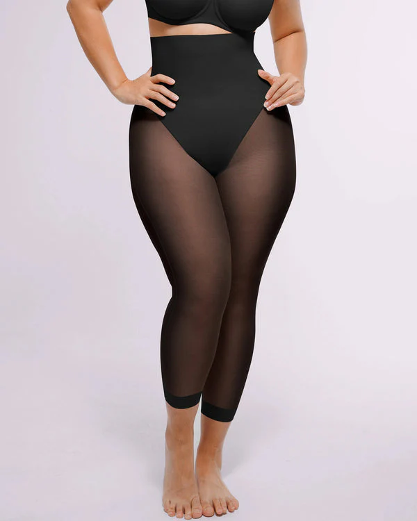 Shapecurve 3D Butt-Lifting Mesh Capri Tights - Image 4