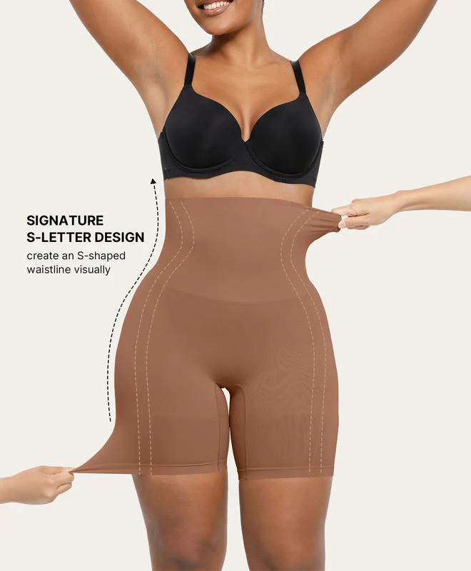 Shapewear Sculpting Shorts for Women Seamless High Waisted Body Shaper Thigh Slimming Underwear - Image 7