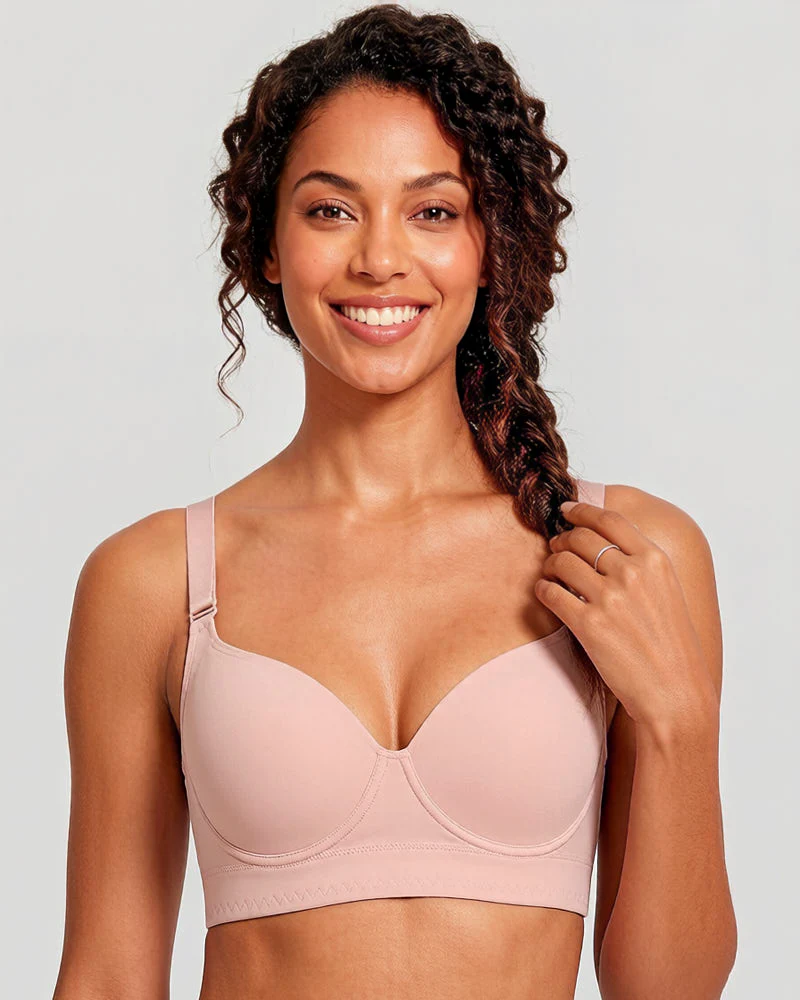 Push-Up Back Smoothing Bra-Brown - Image 13
